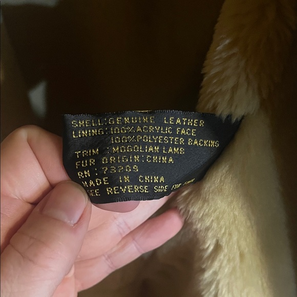 Vintage Fabio Genuine Leather Luxurious Shearling Leather Jacket in Tan - Picture 3 of 12